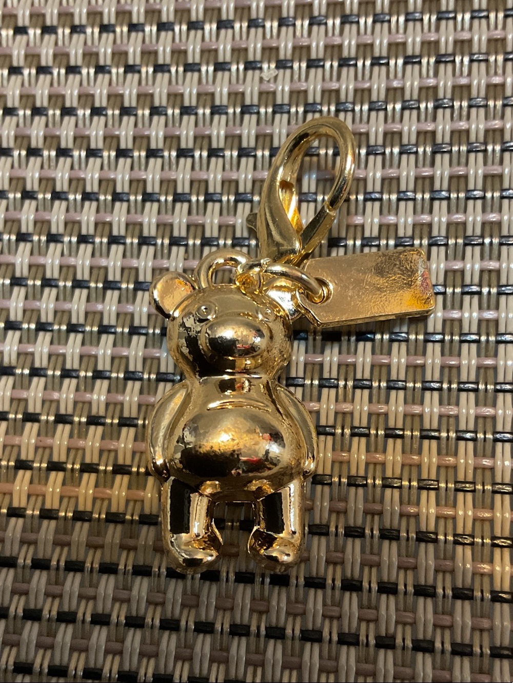 Gold Bear Charm with Lobster Clasp